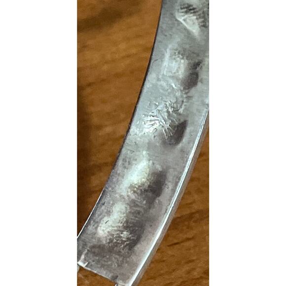 Vintage Alpaca Mexico Bangle Bracelet Red Abalone Small Hinged Letter S Pink Bla - Picture 9 of 15